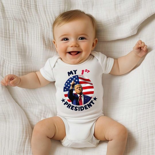 Discover Funny My First President Trump Baby Bodysuit, Trump Baby Shirt