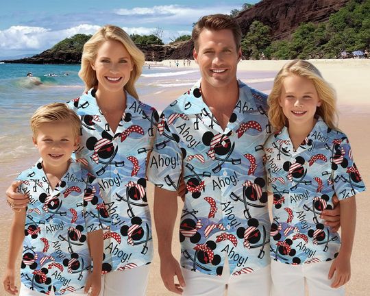 Discover Mickeyy mouse Pirate Hawaiian Shirt, Pirates Caribbean Mickeyy mouse Ahoy Button Up