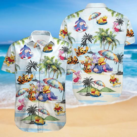 Discover winniee the poohh Hawaiian Shirt, Pooh And Friends Button Up Shirt, Disneyyy Movie