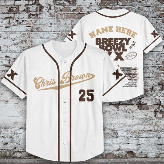 Discover Custom Chris Breezy Breezy Bowl XX Tour 2025 White Baseball Jersey