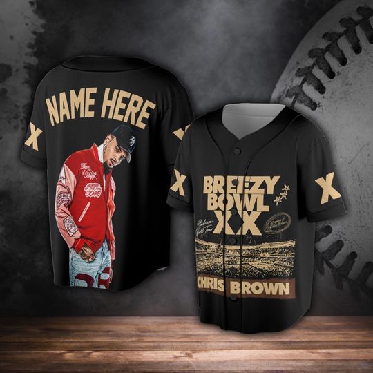 Discover Chris Breezy Tour 2025 Baseball Jersey, Bowl XX concert 2025 Fan Gift Jersey