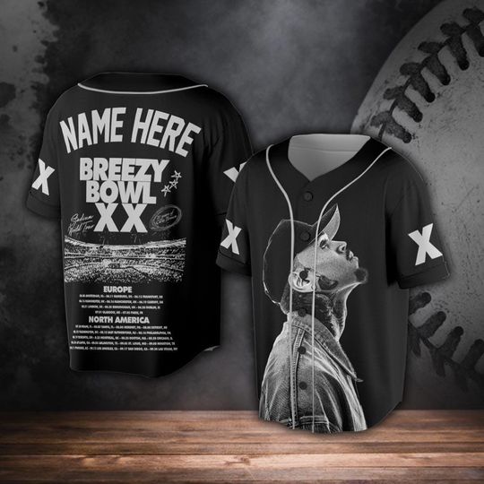 Discover Chris Breezy Tour 2025 Baseball Jersey, Bowl XX concert 2025 Summer Tour Holiday