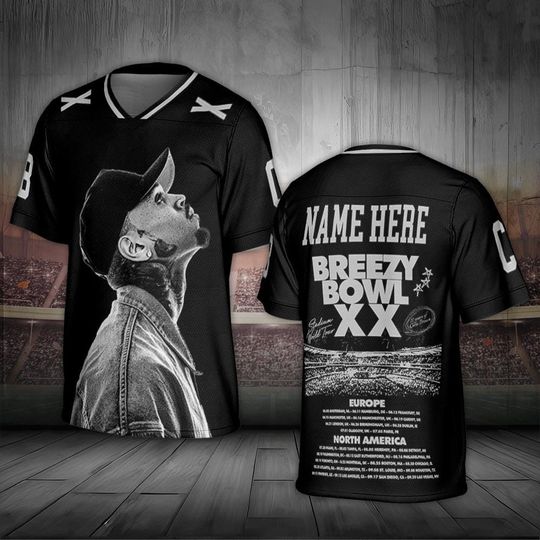 Discover Chris Breezy Tour 2025 football Jersey, Bowl XX concert 2025 Summer Tour