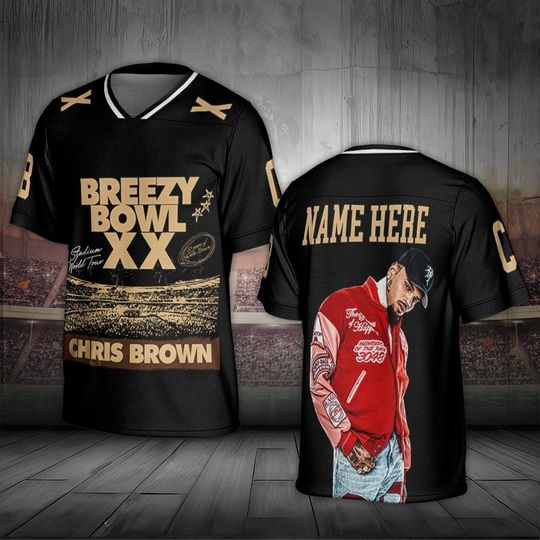 Discover Chris Breezy Tour 2025 Football Jersey