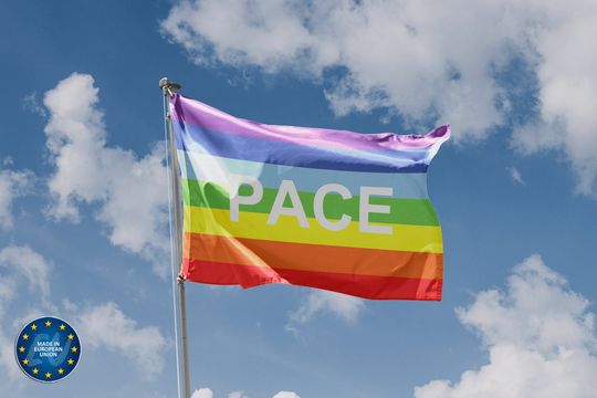 Discover Rainbow Peace Italian (Pace), Protest Flag | Unique Design Print