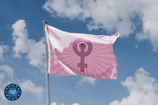 Discover Pink Feminist Flag Unique Print