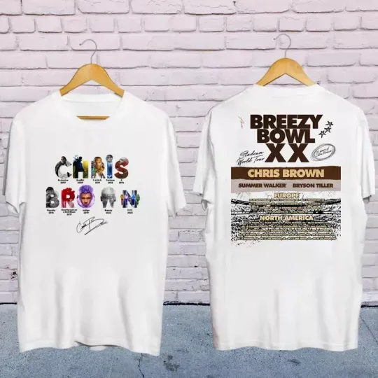Discover Chris Brown 2025 Concert Shirt, Chris Brown Breezy Bowl XX Tour 2025 Shirt