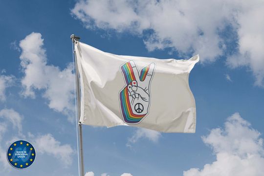Discover Peace Flag with Peace Sign