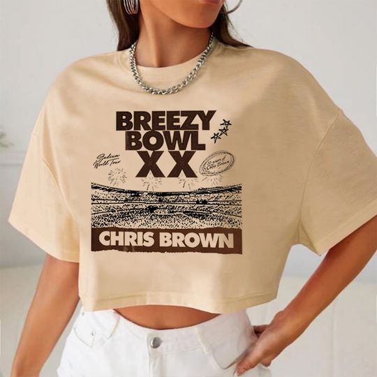 Discover Chris Brown Breezy Bowl XX Tour 2025 Crop Tops