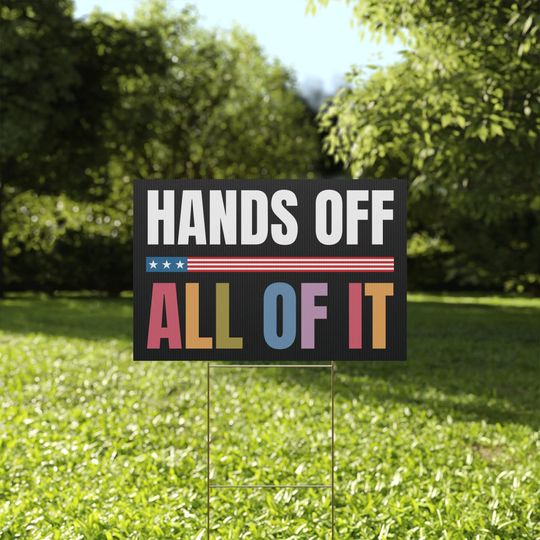 Discover Hands Off Protest Yard Sign, Save Democracy Equal Rights, Resist Fascism