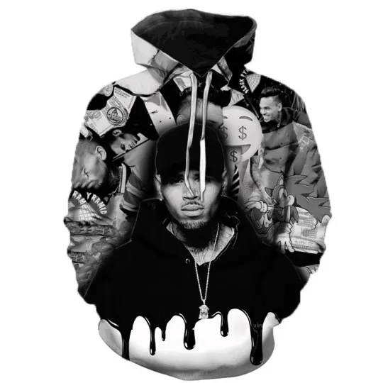 Discover New Rapper Chris Brown Hoodies 3D Print Sweatshirt Personality Popular Men Women Casual Autumn Winter Heart Break Design Hoodies