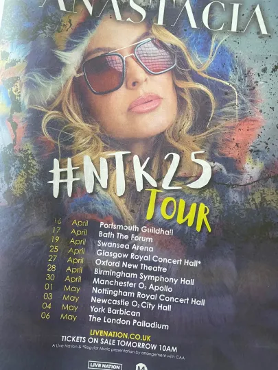 Discover Anastacia Tour Dates 2025 Advert Newspaper Ad Poster Full Page Colour 14x11”
