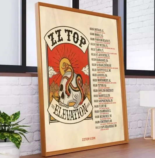 Discover ZZ Top Announce March April 2025 U.S Tour Poster