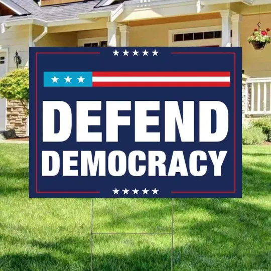 Discover Defend Democracy Resist Hate Anti Trump Fight The Oligarchy Yard Sign
