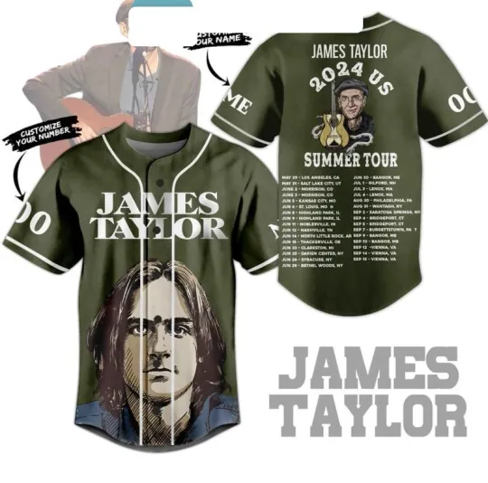 Discover James Taylor 2024 Us Summer Tour 2024 Personalized Baseball Jersey