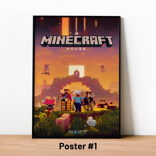 Discover Minecraft Movie Poster, Gaming Room Print, Video Games Decor, Gaming Print Art