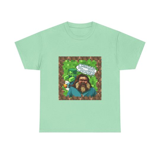 Discover Funny Chicken Jockey T-shirt - Minecraft Movie Tee - Steve Shirt - Jack Black Fan