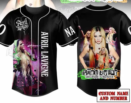 Discover Avril Lavigne Greatest Hits Tour Custom Baseball Jersey