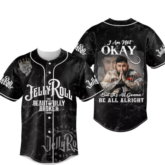 Discover Jelly Roll Tour Baseball Jersey Shirt, The Beautifully Broken Shirt, Fan Gift