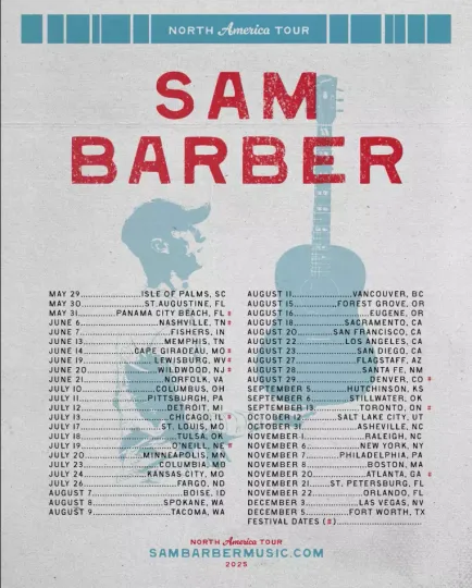 Discover Poster Sam Barber North America Tour 2025 Poster, gift fans