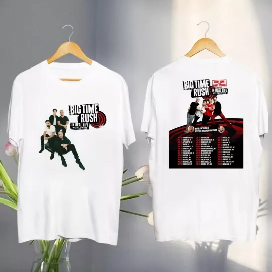 Discover 2025 Big Time Rush In Real Life Worldwide Tour Shirt Big Time Rush Graphic Shirt
