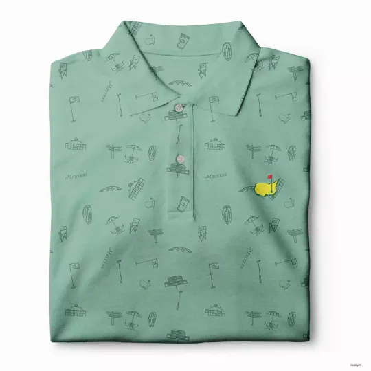 Discover Masters Golf Polo Shirt 2024 PGA Performance Outdoors Shirt Logo Printed Gift