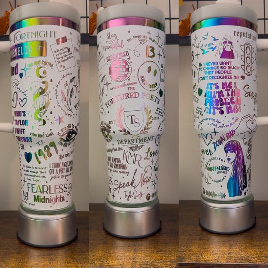 Discover Blonde Popstar engraved tumbler 40 oz w/ Handle