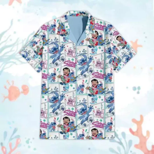 Discover Funny Lilo & Stitchh Ohana Means Family Aloha Summer Vacation Hawaiian Shirt