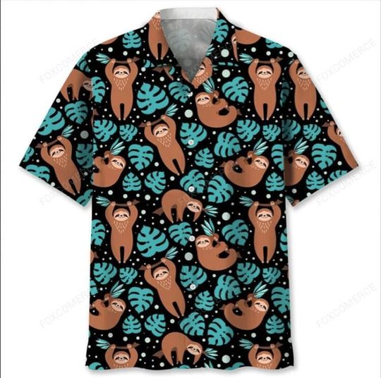 Discover Australia Sloth Hawaiian Shirt For Men Fashion 3d Printed Tropic Animals Shirts Summer