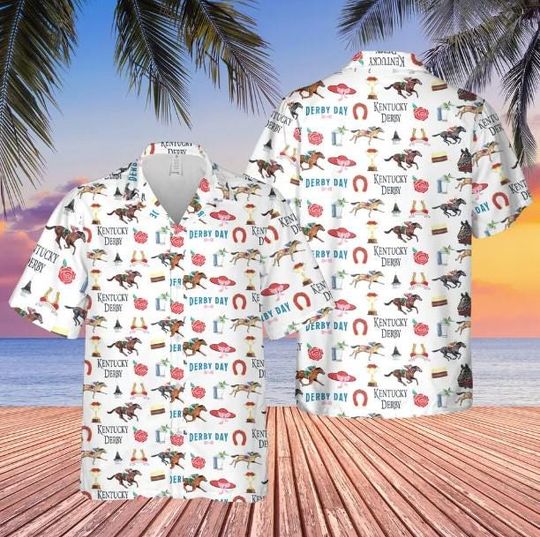 Discover Kentucky Derby Print Button Up, Kentucky Derby Hawaiian Shirt