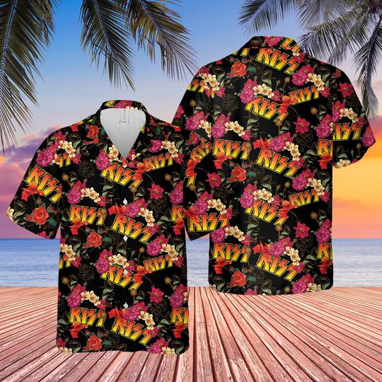 Discover KISS Rock Band Hawaiian Shirt, Vintage Band Shirt, Summer Music Shirt