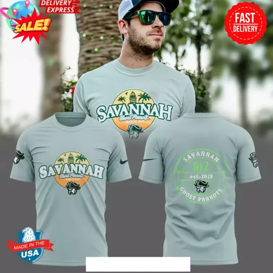 Discover Savannah Ghost Pirate Parrot Style 3D T-shirt S-5XL