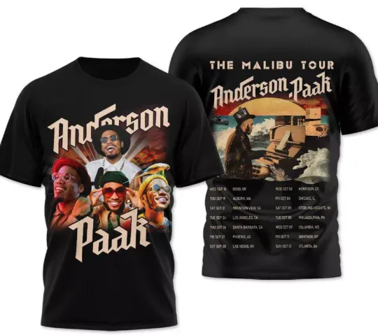 Discover Anderson Paak The Malibu Tour 2024 AOP 3D T-shirt