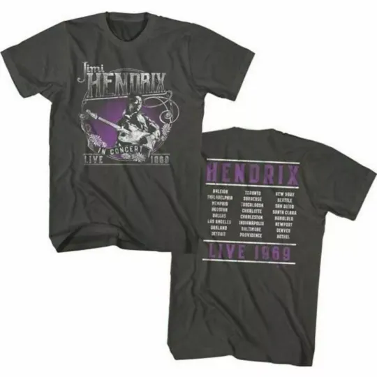 Discover Jimi Hendrix Vintage T-shirt - Live in Concert 1969