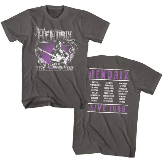 Discover Jimi Hendrix Live Concert Tour 1969 Men's T Shirt