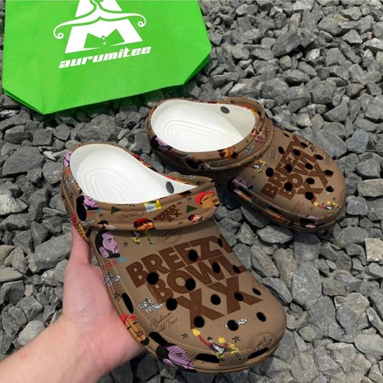 Discover Unisex Breezy Tour 2025 Clogs for Family  Chris Brown Shoes