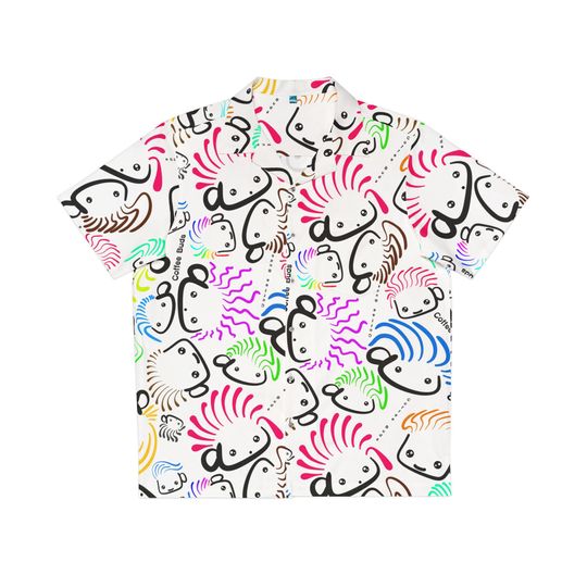 Discover Colorful Coffee Buds Shirt, Aloha Beach Shirt, Men's Vacation Shirt