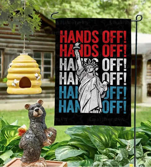 Discover Hands Off 2025 Protest Statue Of Liberty Flag, Anti Maga Oligarchy Flag
