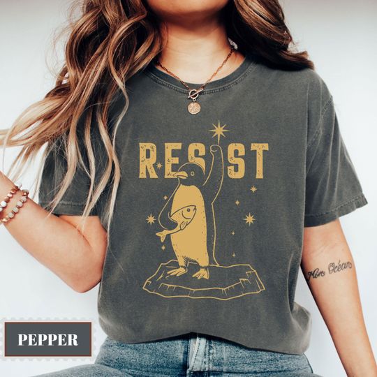 Discover Penguins RESIST Shirt, Flippers Up Tee, Heard Island Shirt, Subtle FDT Shirt
