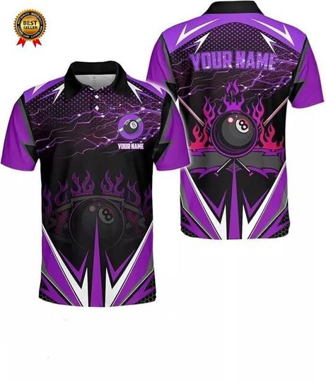 Discover Custom Billiard Polo Shirt Personalized Team Name 8 Ball Shirt Billiards Apparel