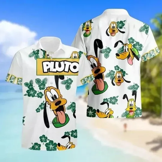 Discover Plut0 Dog Hibiscus Disneyyy Magicc Kingdom Hawaiian Shirt