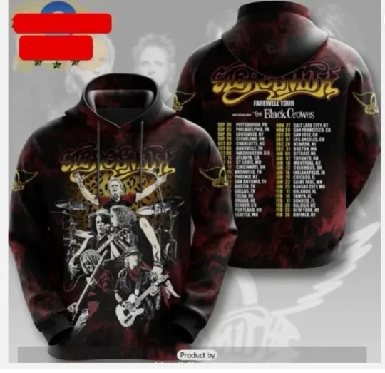 Discover The Black Crowes Aerosmith World Tour Hoodie 3D
