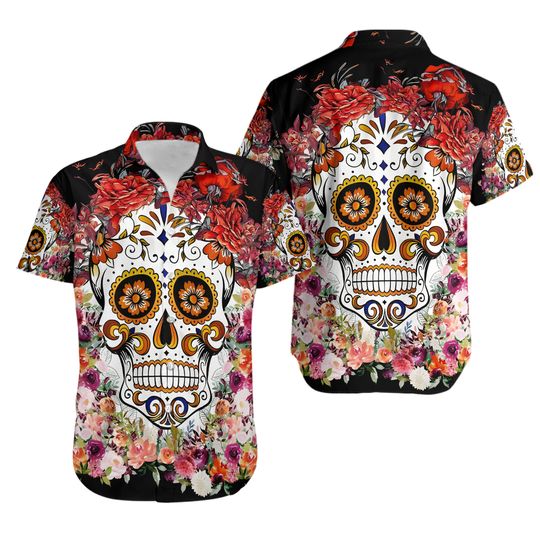 Discover Sugar Skull Hawaiian Shirt, Aloha Hawaiian Shirt