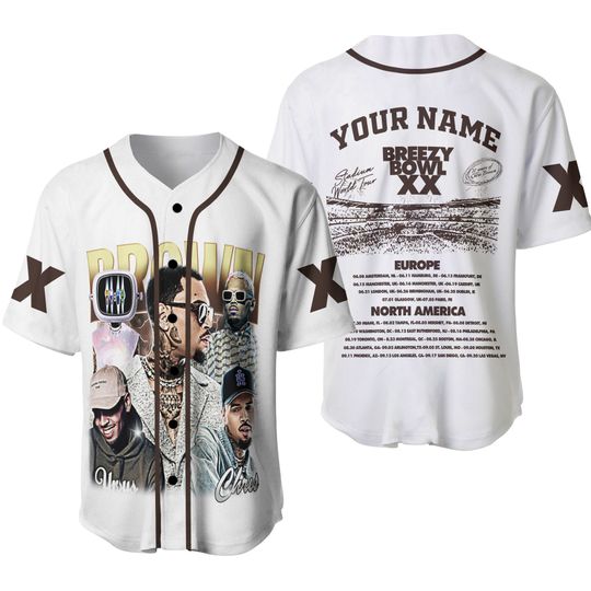Discover Chris Breezy Tour 2025 Baseball Jersey, Bowl XX concert 2025