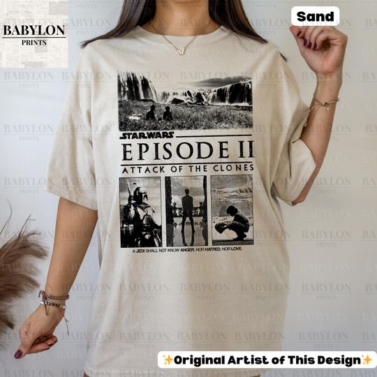 Discover Vintage Attack of The Clones T Shirt Anakin and Padme Starr Warss Movie