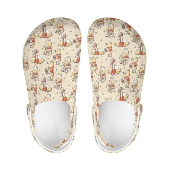 Discover Beige winniee the poohh Clogs for Men and Women  winniee the poohh Design Shoes