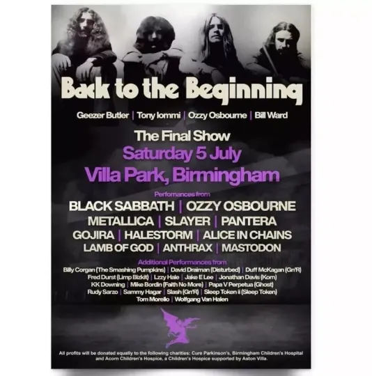 Discover Black Sabbath Music Poster Final Show Villa Park 2025 Rock Concert Poster