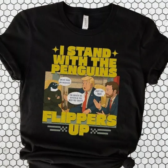 Discover Meeting with penguin and trump i stand with the penguins t shirt