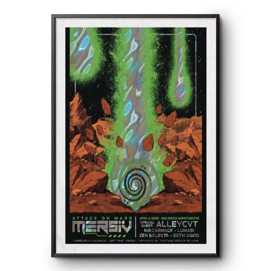 Discover Mersiv Apr 4 2025 Red Rocks Amphitheatre, Morrison, CO concert Poster