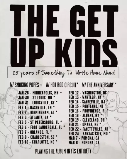 Discover Poster THE GET UP KIDS 25th Anniversary Tour 2025 Poster, gift for fans